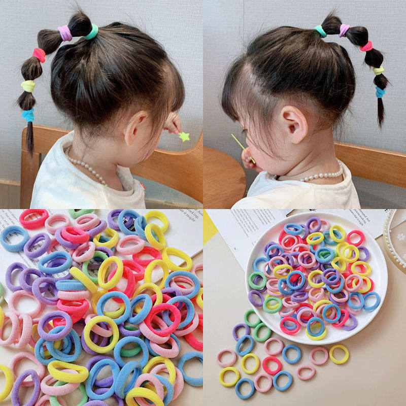 Children Colour small number of hair Circle rubber band Rubber Fascia Baby No Hurt Hair Accessories Girl Hair Rope Girl Hair Rope Hairdresser-Taobao