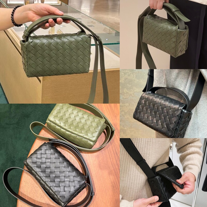 New Mini Bag Flip-Top Camera Bag Woven Bag Tofu Bag Hand-Held Crossbody Bag Men's Bag Women's Bag Bv_857