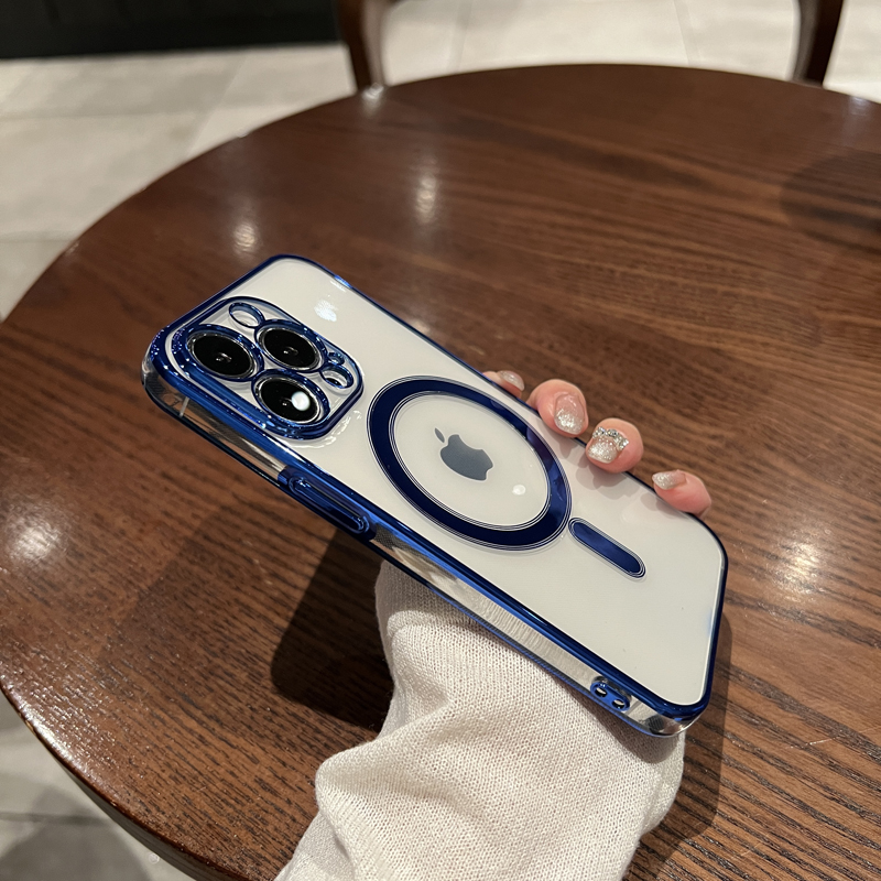 Magnetic suction wireless charging applicable iphone13 ultra-thin transparent 13pro Apple 12proMax mobile phone protective shell