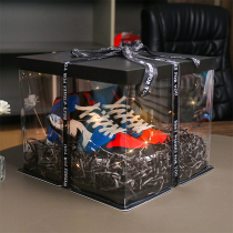 Gift box for shoes packaging box transparent square shoe box gift box for boys large birthday gift empty box