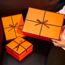 ins Wind bridesmaid hand gift box Orange gift box boys birthday gift packaging large empty box high-grade