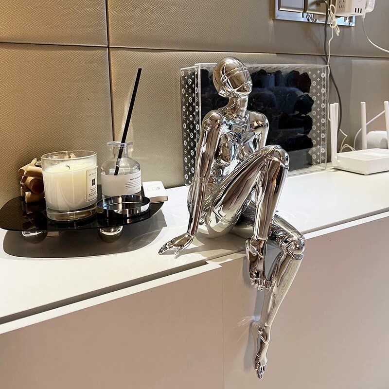 Kosanji Mechanic Goddess Figurine High-End Light Luxury Living Room Tv Cabinet Art Decoration Electroplated Desktop Sculpture