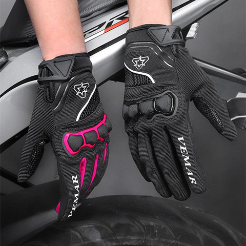 Vemar riding gloves summer motorcycle riding motorcycle electric car sunscreen touch screen shock absorption equipment ladies