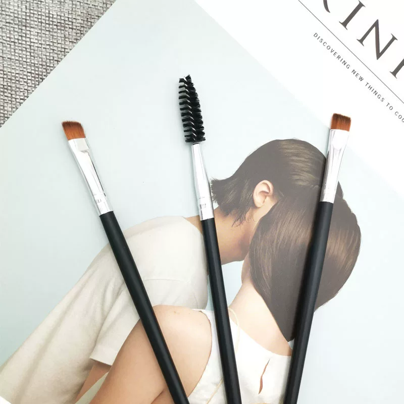 Щётка для бровей с swept eyebrow spiral, портативная деревянная ручка, ручная работа, мягкие волосы, двойная головка, косой держатель, профессиональная двойная головка, единая конструкция