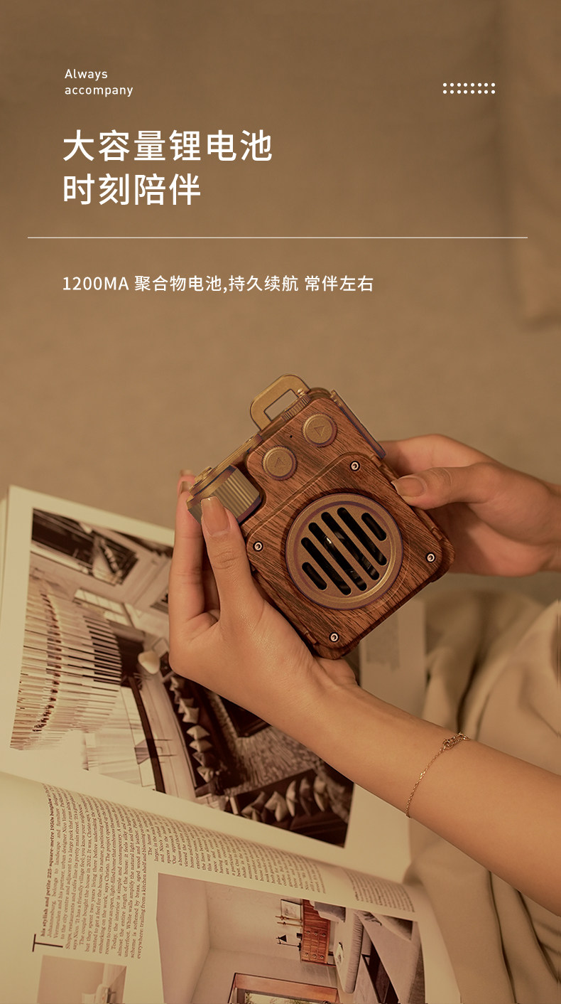 Wireless Bluetooth speaker, portable outdoor radio, LOGOTF card, USB flash drive, elderly player, retro audio system pic 12