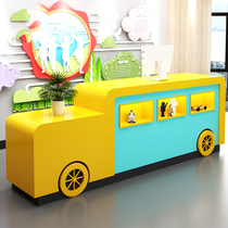 Kindergarten Education Institution Reception Front Desk Training Course Cartoon Baking Lacquer Bar Desk Table Mother & Child Clothing Store Cashiers Desk