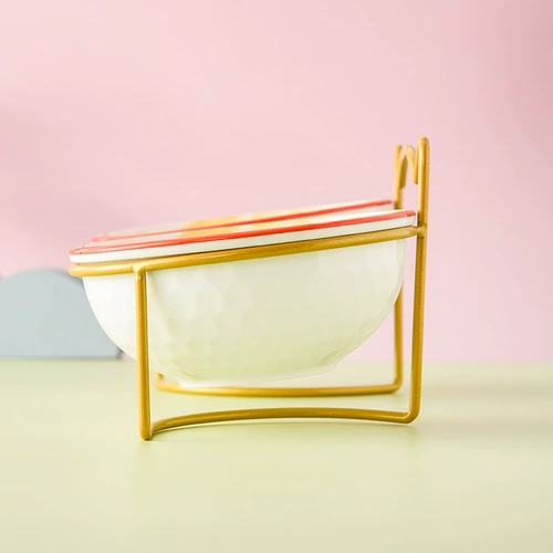 Кошка едят косое рту керамическая кошачья чаша кухня кошачья вода чаша для питомца для собаки по уходу за собакой.