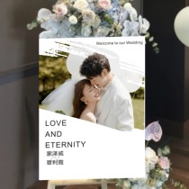 Customized engagement welcome board wedding welcome card wedding KT board background wall production wedding banquet door standing sign with bracket