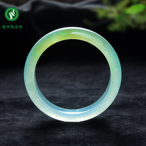 Live broadcast special shooting Myanmar natural ice species yellow and green floating jade bracelet jade bracelet with certificate identification