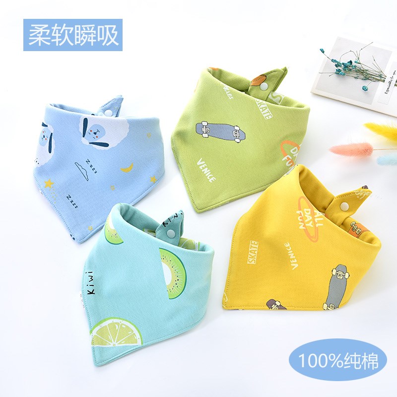 Mouth water scarves 360 degrees Baby pure cotton girly for spring autumn and winter newborns headscarf Children's bib baby triangular towels