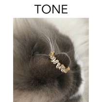 High color-preserving gold-plated niche advanced ins Wind Joker irregular zircon opening ring adjustable cold wind