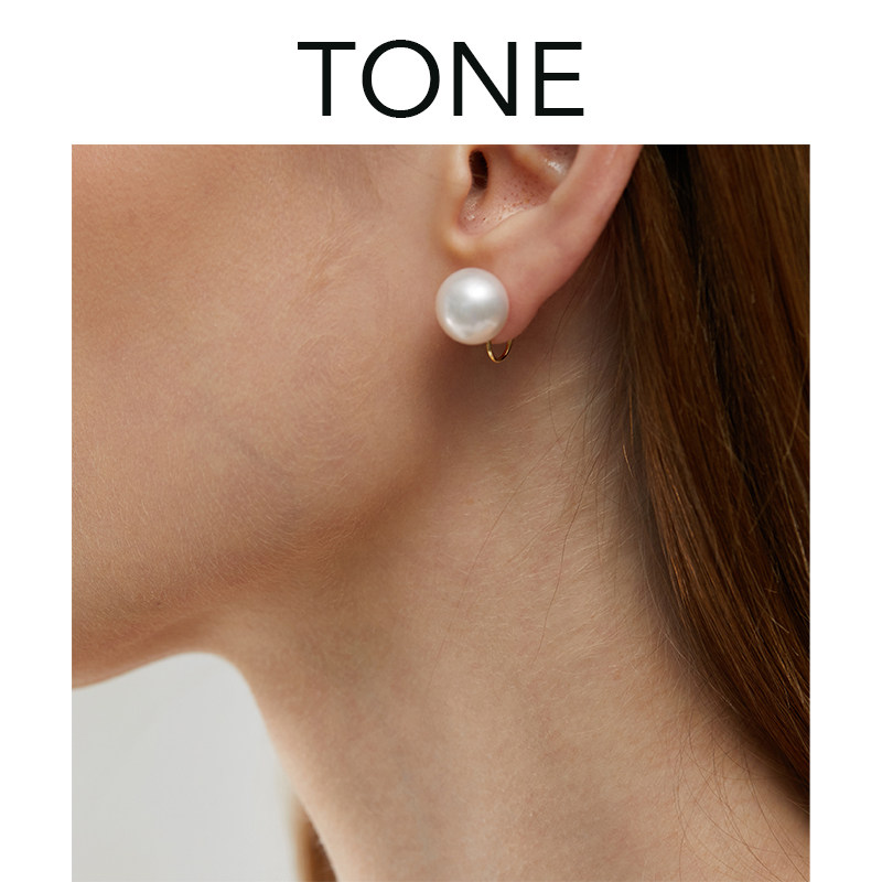 Natural Great Pearl Ear Clip Mosquito Incense Tray Ear Needle Fever Retro Port Wind Style Temperament Superior Sense Without Earhole Woman