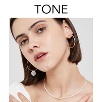 No ear hole into the big circle ear ring pearl ear clip mosquito coil European and American cold style simple ins Wind Net Red Circle