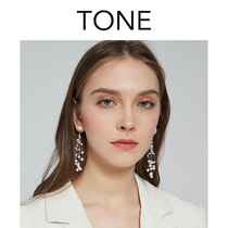 No ear hole into natural pearl earrings ear clip mosquito coil long ins bride Super fairy temperament advanced sense Net Red