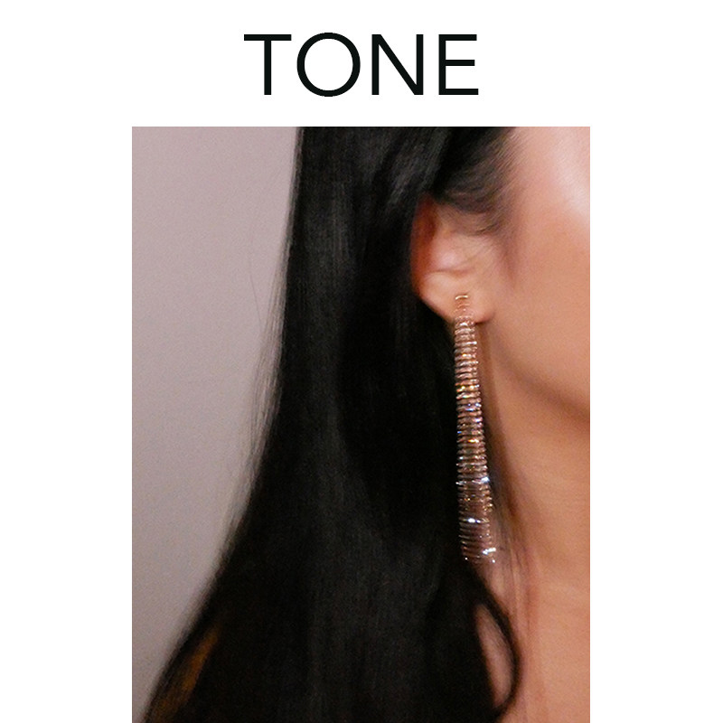 Earless piercing bling zirconia diamond long earring earring earrings mosquito coil annual will be exaggerated temperament sense of luxury