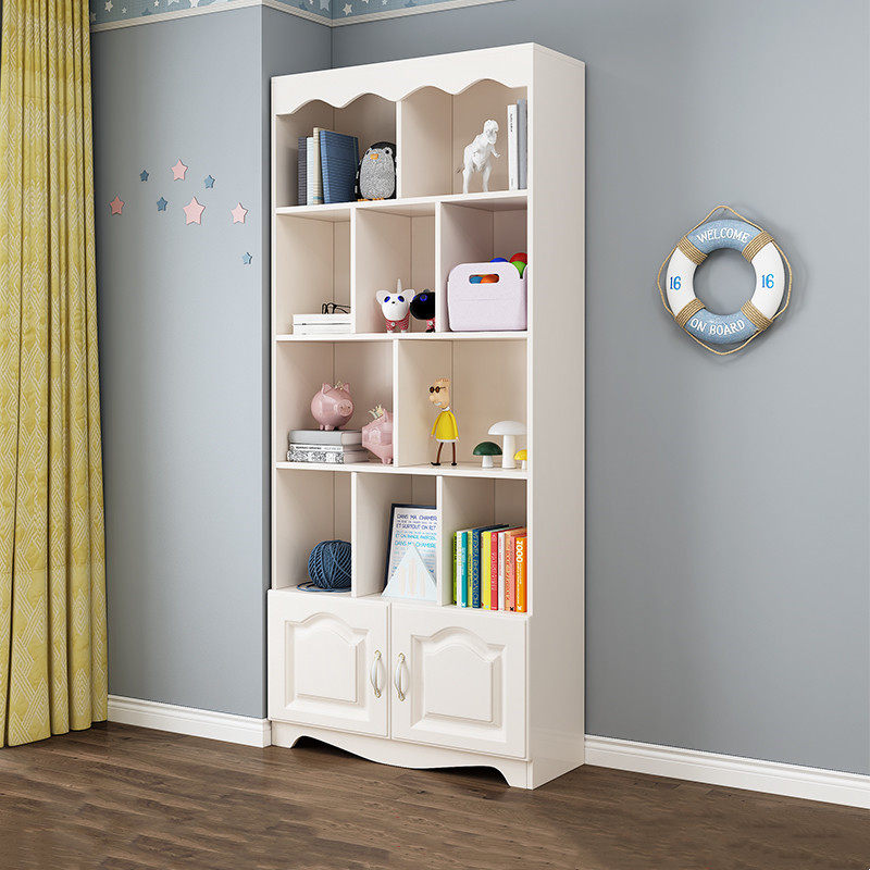 Net red bookcase ins narrow and high book cabinet girl bedroom storage cabinet children integrated wall storage cabinet rack