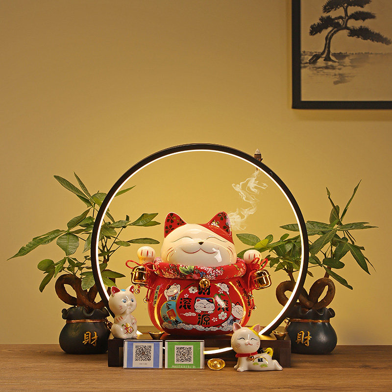 Open gift gift gift shock and cash shop Bluetooth cash cash checker household living room automatic beckoning pot furniture