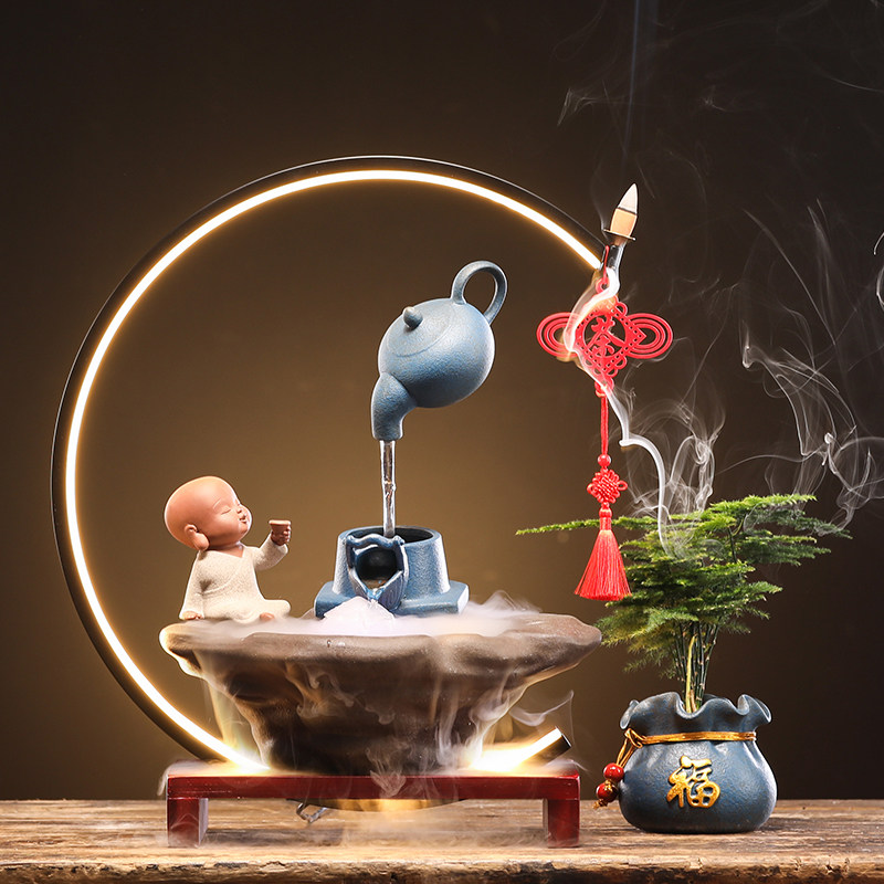 Creative Sky Pot Suspension of the Kettle Cycle Flowing Water Strokes of the Fountain Pendulum to open Joe relocation Gift Genguan Bar Table Face Pendulum