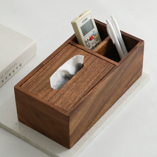 Настольные универсальные салфетки из натурального дерева, пульт, коробка для хранения, деревянная коробка