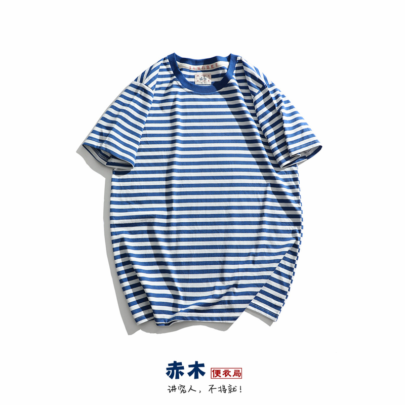 Classic Sailor Shirt Unisex Short-Sleeve T-Shirt Pure Cotton 80S Retro Nostalgic National Trend Vintage Sailor Military Style