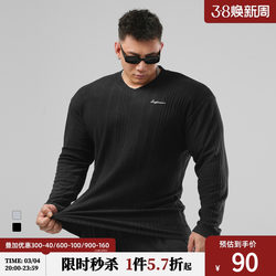 Lujiamen Spring Lu Chenhui's same style sports and fitness v-neck sweater for men regular versatile slim long-sleeved sweater