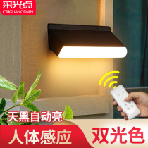 Solar wall lamp Outdoor waterproof garden lamp Human body induction lamp Rural home lighting Outdoor led street lamp