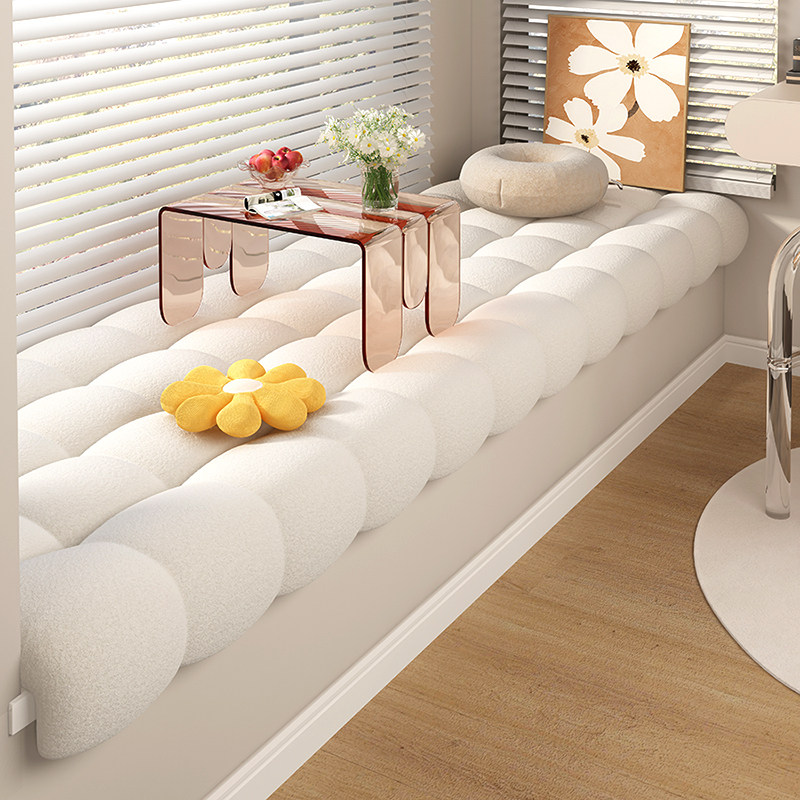 Small snowball floating window cushion window sill pad custom 2023 new mesh red cushion light lavish tatami balcony revamp mat-Taobao