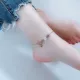 Nhật Bản và Hàn Quốc thời trang vàng hồng vòng chân nữ đơn giản cá tính hoang dã sinh viên trang sức titan thép nữ không phai màu chuỗi chân đĩa - Vòng chân