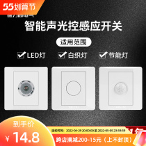Dresi 86 type concealed sound and light control switch building Road 2-line induction time-lapse led energy-saving lamp 220V acoustic control panel