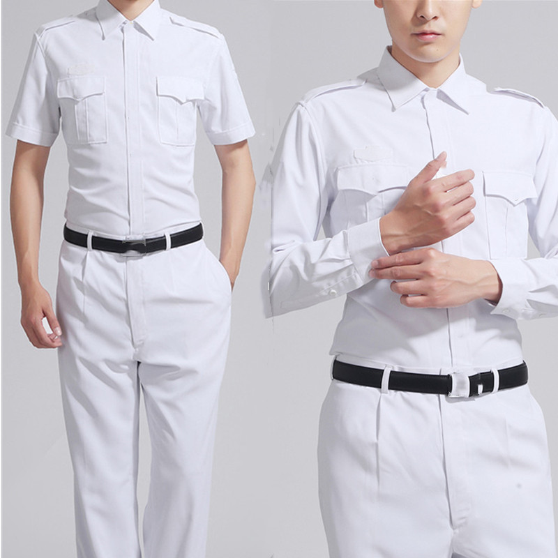 Summer Style White Short-Sleeved and Long-Sleeved Shirts, Pure White Men's and Women's Standard Breathable, Quick-Drying and Wear-Resistant Shirts
