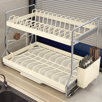 Dish storage rack drain bowl rack kitchen storage rack countertop water filter multi-function household chopsticks sorting box
