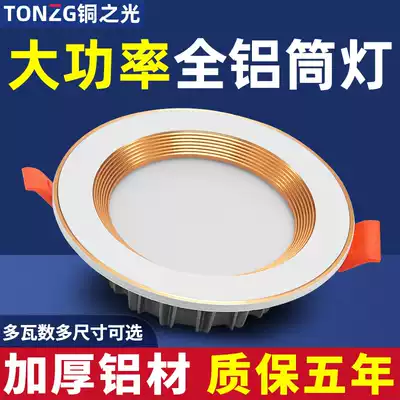 LED Downlight shop commercial 12W ceiling light embedded living room ceiling high power downlight 15W7W hole spotlight