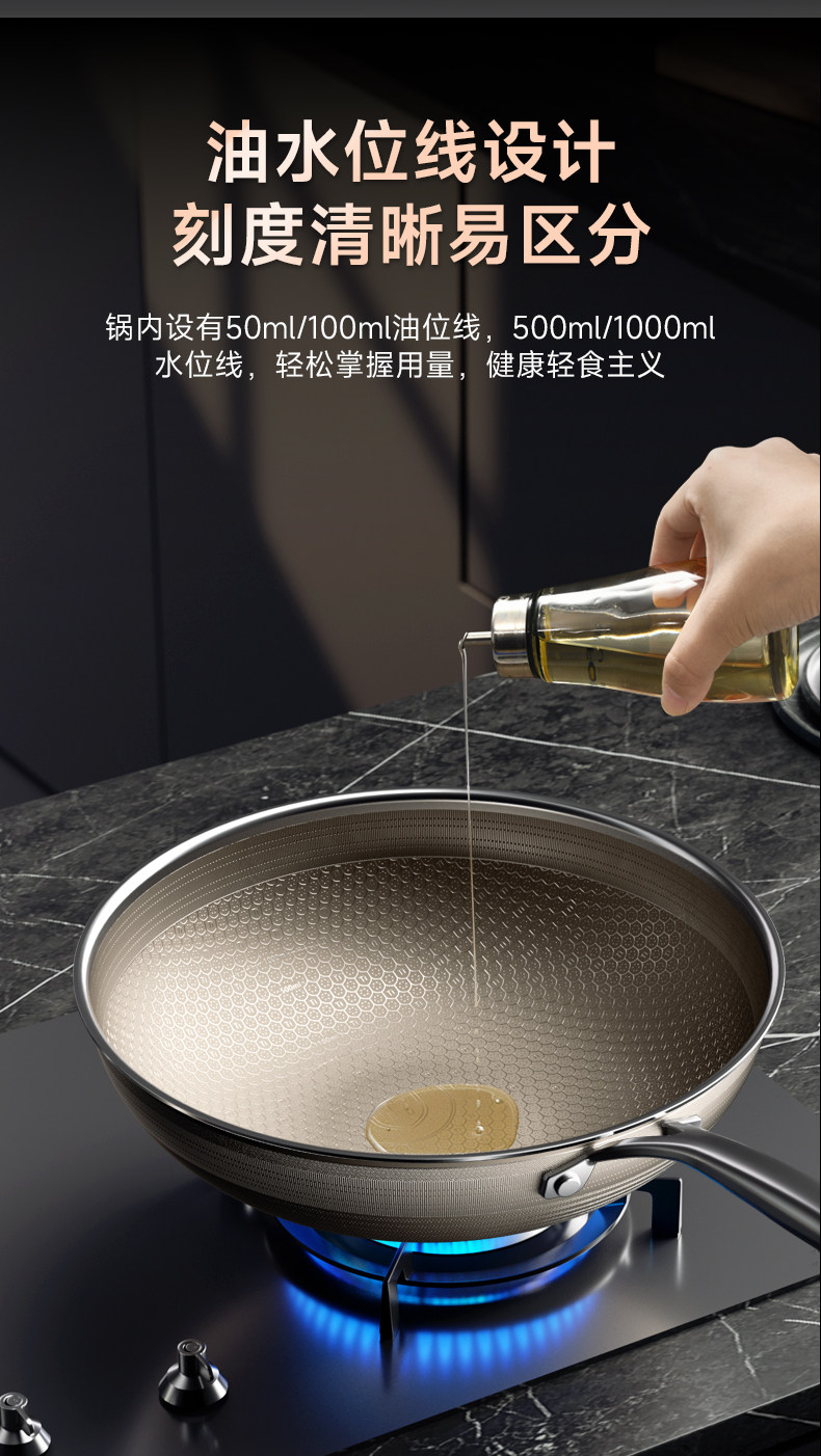 安享好物 安享A级炒锅-康巴赫七代 真钛 蜂窝不粘锅 国标 