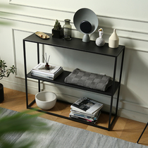 Japanese bookshelf simple modern floor living room partition multi-layer shelf Nordic childrens short iron small bookcase