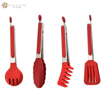 Cross-border silicone food tongs barbecue tongs 9-inch silicone steak tongs buffet bread tongs multi-purpose silicone food tongs