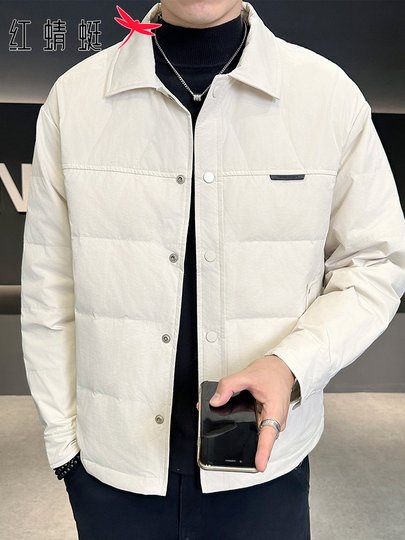 Red Dragonfly Men's down Jacket 2025 Winter New Style Turn-Down Collar Duck down Top Trendy Casual Lightweight Coat for Men
