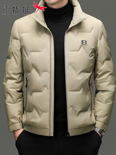 Red Dragonfly Lightweight down Jacket Men's New Winter Trendy Short Jacket Casual Windproof Warm Coat for Men