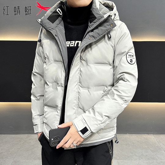 Red Dragonfly Large Size down Jacket Men's Winter New Trendy Hooded Lightweight down Jacket Casual Warm Jacket for Men