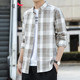 Red Dragonfly Plaid Long-Sleeved Shirt Men's Pure Cotton Shirt Top Spring and Autumn New Trendy Casual Shirt Jacket for Men