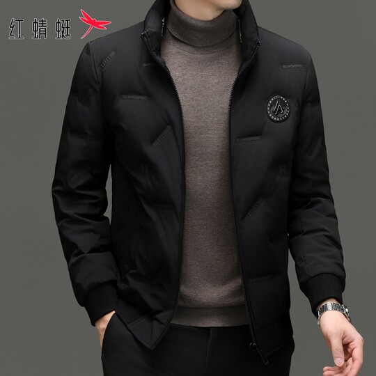 Red Dragonfly down Jacket Men's 2025 Winter New Stand Collar down Jacket Casual Lightweight Warm Jacket Men's Trendy