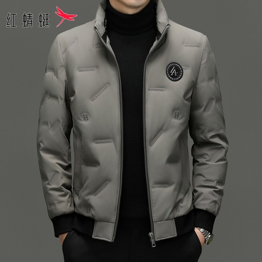 Red Dragonfly down Jacket Men's 2025 Winter New Stand Collar down Jacket Casual Lightweight Warm Jacket Men's Trendy
