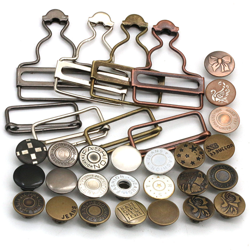 Female baby bag pants buckle Metal gourd buckle Denim pants button adjustment buckle suspender buckle Hook accessory buckle