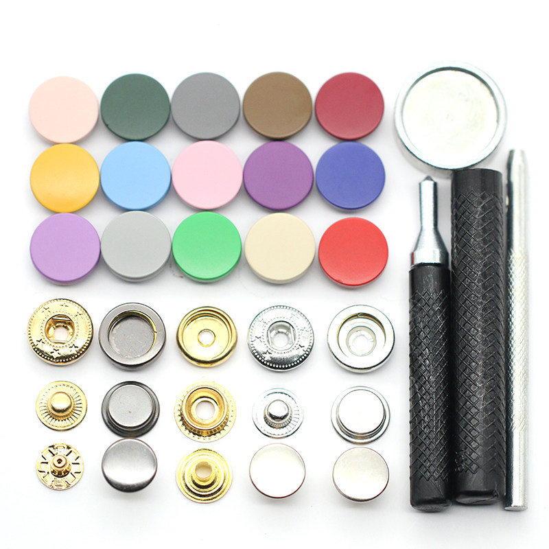 Color Metal Four Buckle Down Clothing Cotton Coat Pocket Metal Four Snap of Candy Color Zinc Alloy Four Snap