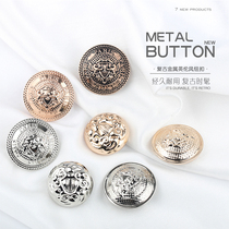 New vintage English buckle coat trench coat trench coat metal buckle shirt knitted front buckle cufflink metal decorative button