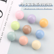 Color resin imitation ceramic button fashion open shirt buckle cute Korean button fresh multi-color round shirt button