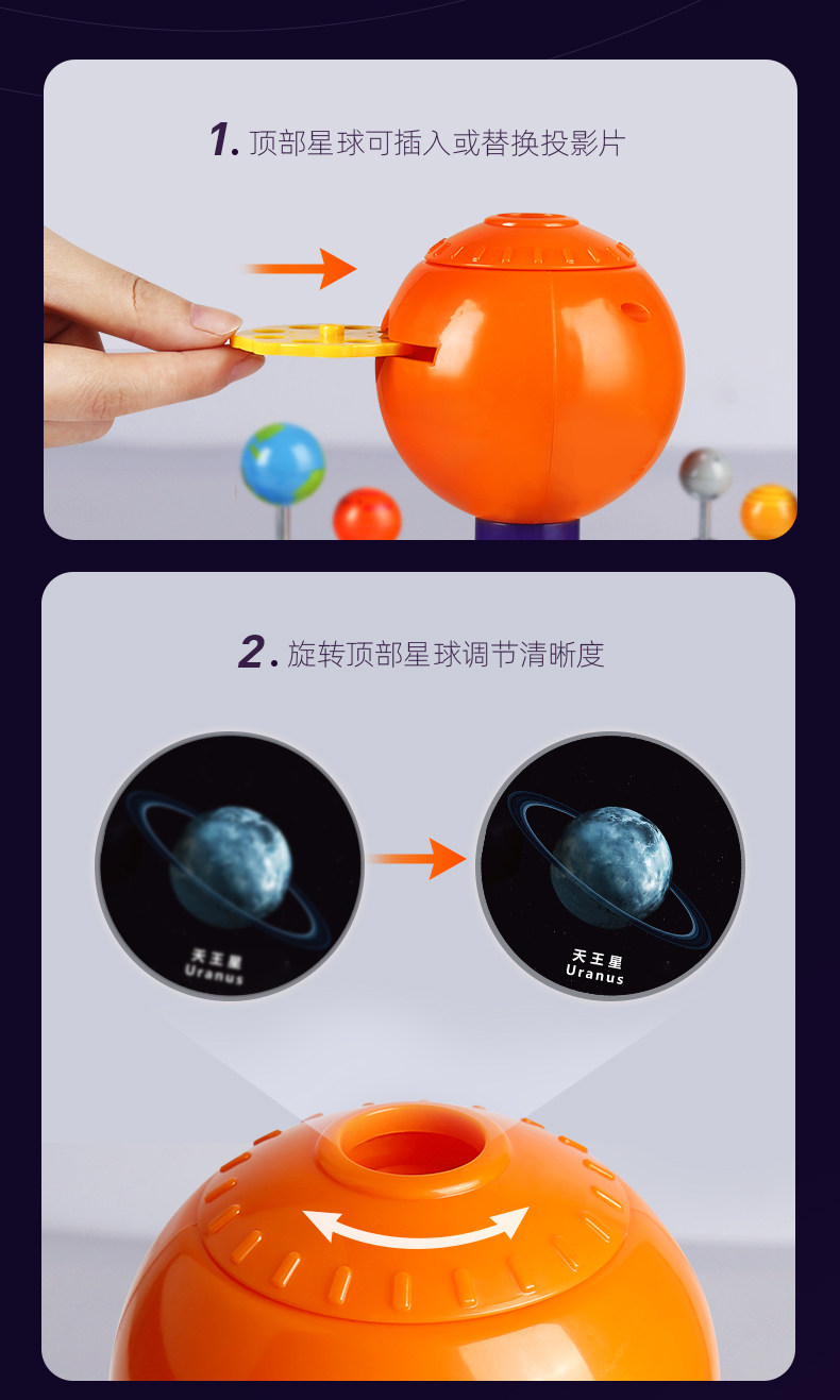 【中國直郵】Science can科學罐頭 太陽系行星語音投影機兒童宇宙模擬玩具