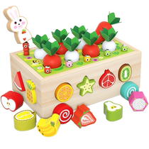 Infant toys 1 to 2 years old baby pulling radish shape matching puzzle building blocks early education educational development boys and girls