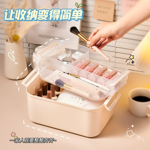 Вместительная и большая коробка для хранения для маникюра, большой настольный профессиональный лак для ногтей для выхода на улицу, пластиковый ящик для хранения