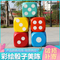 Fiberglass dice stool art sculpture ornaments outdoor garden landscape square square dice rest seat