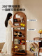 Solid Wood Full-Length Mirror, Floor-Standing Mirror for Home Use, Vintage Style Entryway Fitting Mirror, Storage Magazine Rack, Movable Dressing Mirror